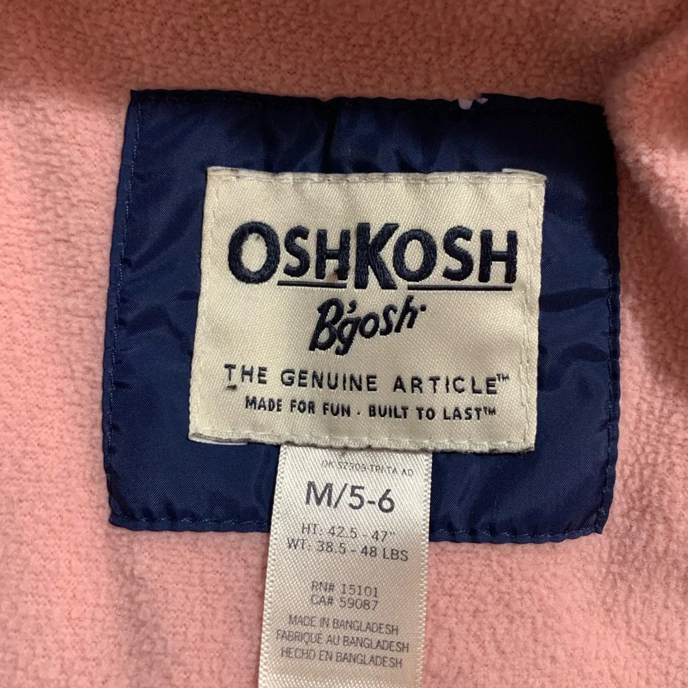 OshKosh B'gosh Dark Blue Jacket with Floral Accents Girl 5-6